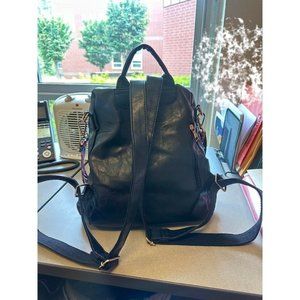 NWT Ladies Anti-theft Rucksack x Purse - Black